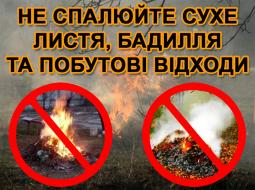 Спалювання листя шкодить здоров’ю, довкіллю та порушує закон