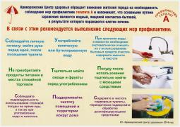 Криворожский Центр здоровья обращает внимание жителей города на необходимость соблюдения мер профилактики гепатита А
