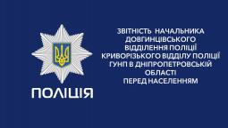 Звітність начальника Довгинцівського відділення поліції Криворізького відділу поліції ГУНП в Дніпропетровській області перед населенням