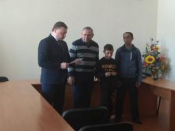 22 березня 2018 року голова районної в місті ради привітав малолітнього Коваля Костянтина та його батька з радісною подією в сім’ї