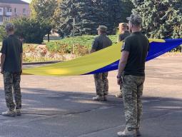 В районі проведено урочисту церемонію підняття Державного Прапора України