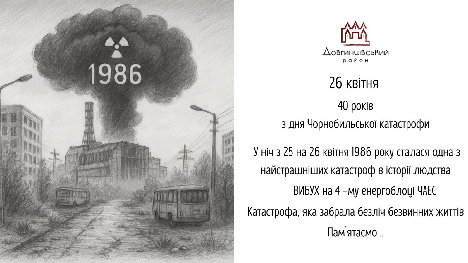 40 років з дня Чорнобильської катастрофи