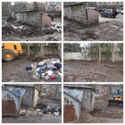 Протягом дня підрядними організаціями району прибрано від сміття контейнерні майданчики