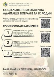 Інформація щодо соціально-психологічної адаптації  ветеранів та їх родин