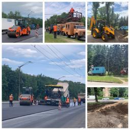 Тривають роботи з асфальтування дорожнього покриття по вулиці Дніпровське шосе