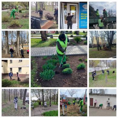 В рамках «чистого четверга» проведено прибирання закріплених територій району