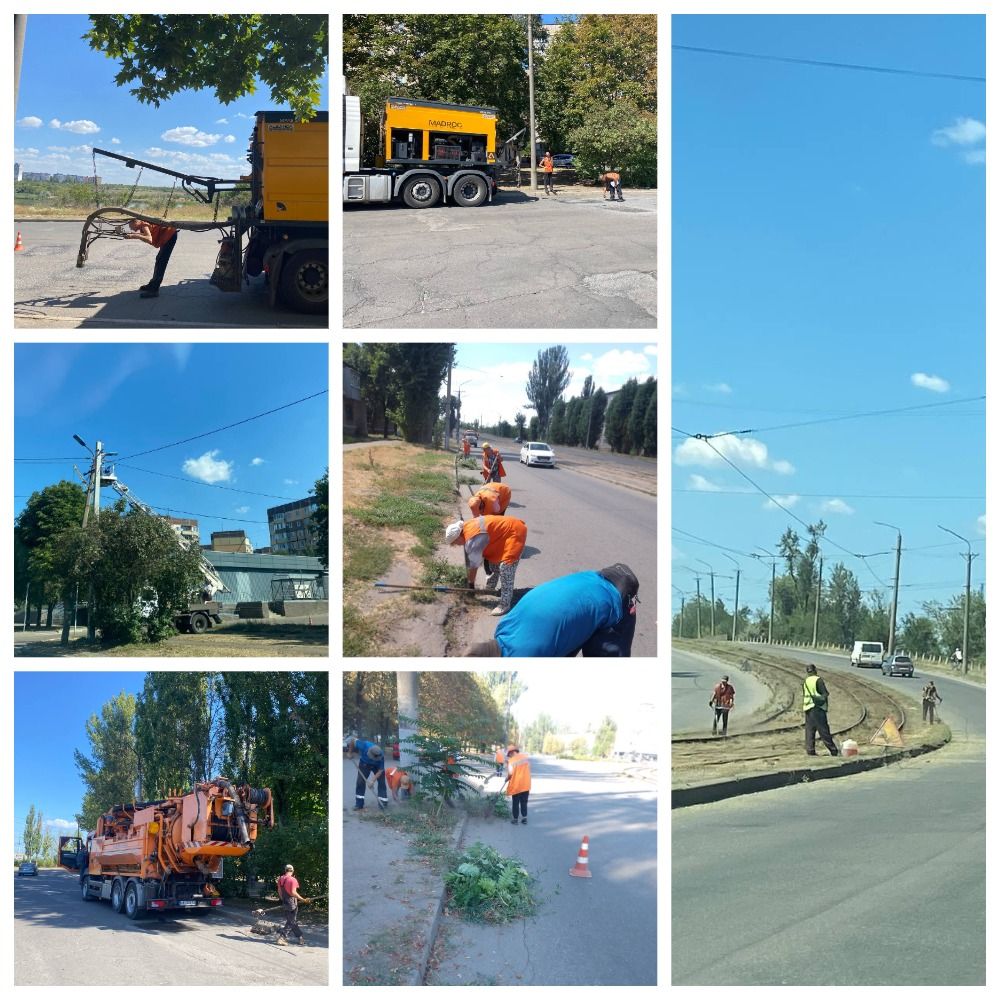 Колаж фото робіт з благоустрою Довгинцівського району
